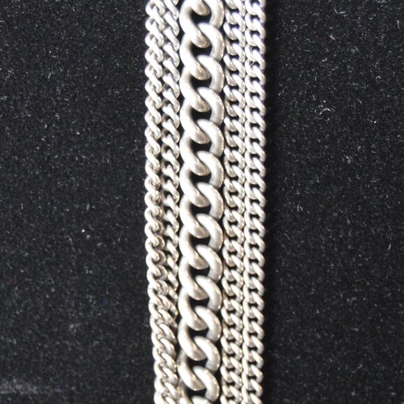 Multi-Strand Sterling Silver Chain Necklace with Diamond Pendant by Sheryl Lowe - Picture 8 of 9